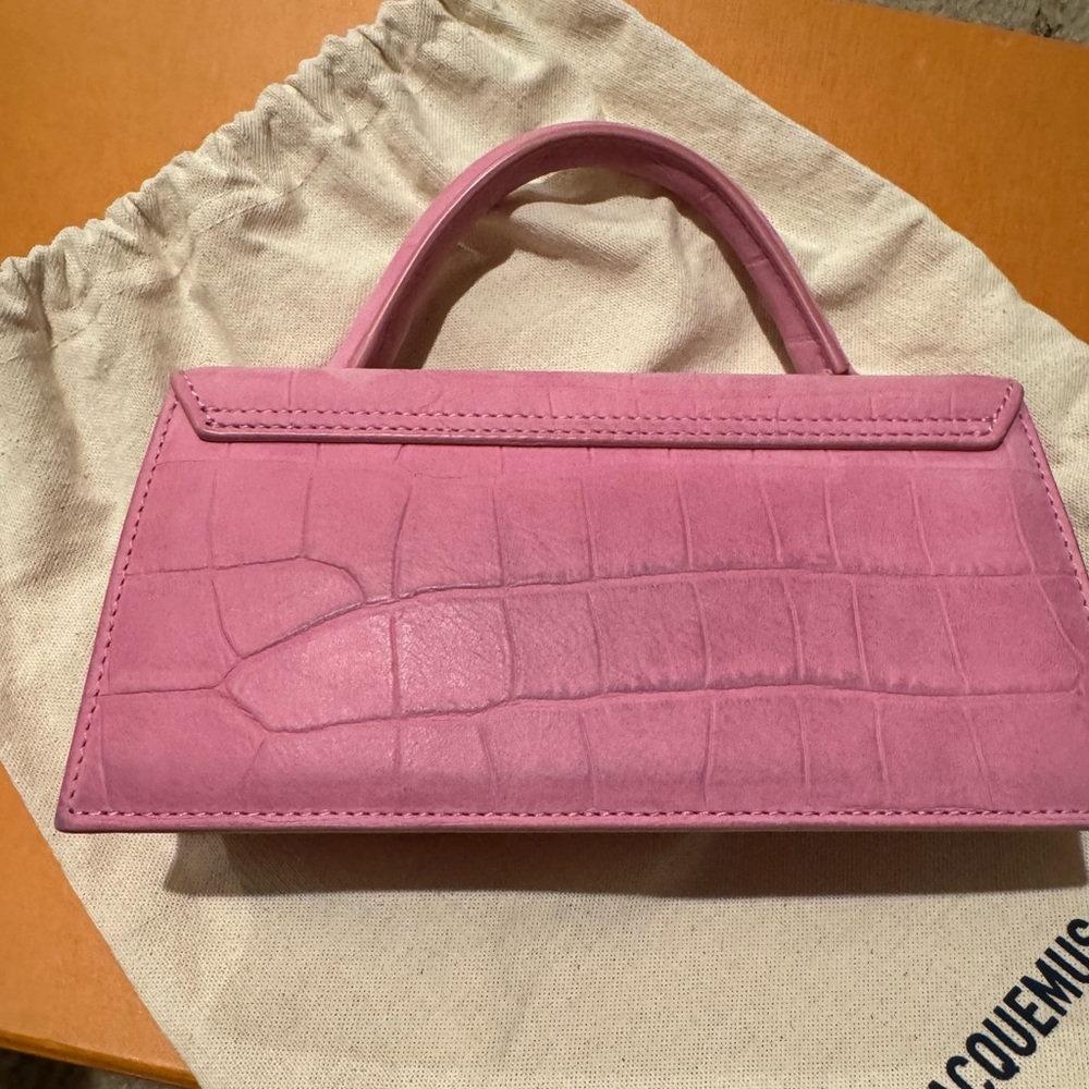 Jacquemus Le chiquito long pink suede croc crossbody - Picture 5 of 5